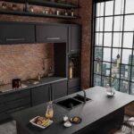 Ide desain kitchen set industrial